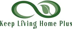 Green infinity logo, "Keep Living Home Plus".