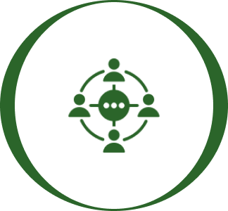 Four people connected in a circular network.